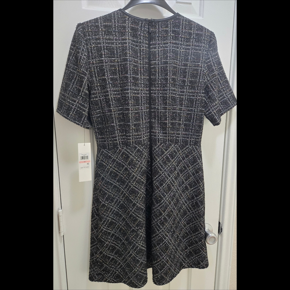 Calvin Klein Black and White Plaid Midi Dress - Picture 3 of 4